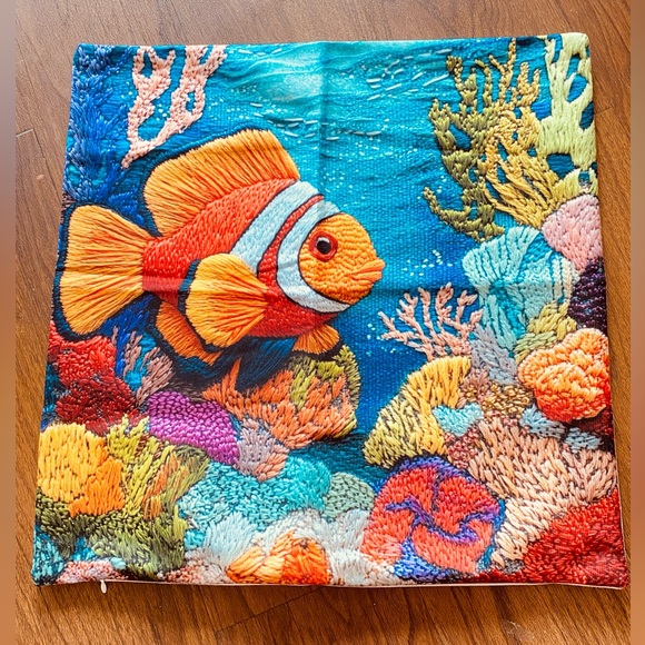 Other - Colorful Tropical Embroidered printed Cushion Cover